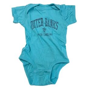 OBX Outer Banks North Carolina Baby Blue Coastal Souvenir Bodysuit Size 6 Months